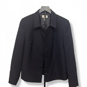 Talbots Elegant Black Jacket classic padded size 12 office business wear